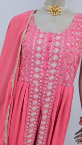 TRADITIONAL DESIGNER KURTIS WITH FRONT SLIT AND PLAZZO PANT
