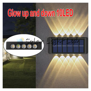 โคมไฟตกแต่งบ้าง โซล่าเซลล์ ติดผนัง 10 LED ติดรั้วบ้าน เพิ่มความสวยงาม