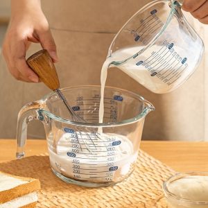 JTUTM | Baking Measurement Cup Food-Grade Glass Heat-Resistant Measuring Cup