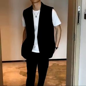 Áo Vest nam cộc tay dáng suông phong cách Hàn phù hợp mọi lứa tuổi N47