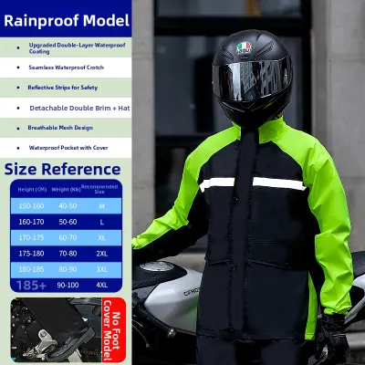 Adult Mens Motorcycle Riding Rain Suit Full Body Outerwear Long Coat Pants Set Waterproof Delivery Rider Raincoat Ensemble