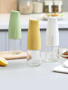 Automatic open and close glass oil bottle leak-proof oil can soy sauce seasoning bottle for household kitchen use