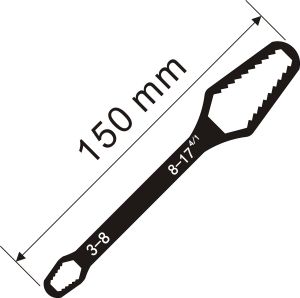 JUSTINLAU Adjustable Multi Functional Wrench Double Headed Multi Functiona Universal Wrench Maintenance Manual Tool 3-17mm8-22mm