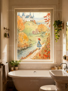 Adorable Bathroom Decorative Frosted Glass Stickers Transparent Opaque Light Filtering Kitchen Privacy Film PVC Material Customizable