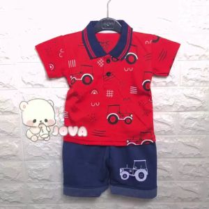 JOVA BAJU BAYI LAKI-LAKI SETELAN ANAK COWO LUCU TRENDY KEKINIAN WANGKI BAJU KERAH MOBIL