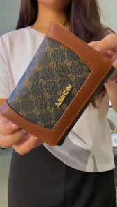 MICHAELA Compact Trifold Wallet with Coin Purse Trendy Checkered for Women Office Dates WP6513207 CX