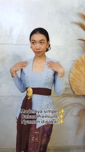 Setelan Kebaya Stretch Zarina dan Rok Kamen Stretch Panjang Free Selendang Pengantin Pesta Wisuda Modern
