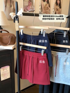 Váy Ngắn Chữ a Cạp Cao Phong Cách Mỹ Thường Ngày Mùa Xuân Hè Có Dây Rút Che Giấu Mỡ Bụng Đa Năng Thời Trang Đơn Giản Cho Nữ