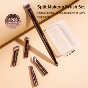 Double Ended Makeup Brush Set Detachable Travel Contour Concealer Brush Set Eyeshadow Brush Face Cosmetic Tools with Box Makeup