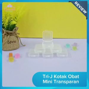 TRI J - Kotak Obat Mini Transparan - Kotak Perhiasan / Kotak Obat