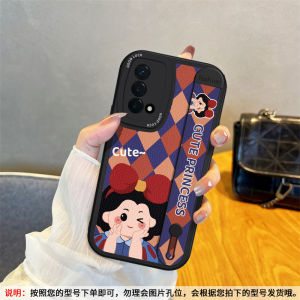 Oppo A96 Phone Case with Wristband Snow White Cartoon Full Cover A97 A93S A92S A95 Stand Soft Silicone Anti-Fall Female Elegant