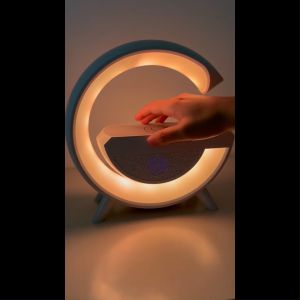 ลําโพงบลูทูธไร้สาย+แท่นชาร์จไร้สาย โคมไฟ LED 7สี พกพา Bluetooth Wireless Charging Speaker รุ่น โคมไฟตั้งโต๊ะ ลําโพงbluetoothชช้างมิวสิค ลำโพงบลูทูธ
