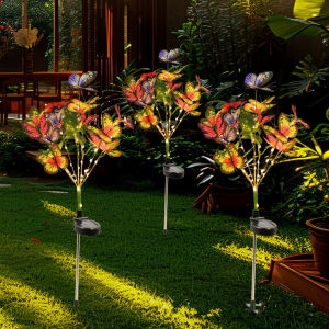 Solar LED Butterfly Flower Light Outdoor Simulation Butterfly Lawn Lamp Garden Waterproof Landscape For Home Christmas Decor