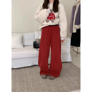 กางเกงขายาวทรงหลวมเอวสูง ทรงหลวม ทรงหลวม 2 ทาง ทรงหลวม กางเกงขายาวลำลอง เอวสูง สไตล์ใหม่ ฤดูใบไม้ผลิ 2025