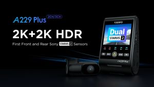 VIOFO A229 PLUS 2CH FRONT AND REAR 2K+2K HDR 5GHZ WI-FI GPS DUAL DASH CAMERA