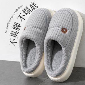 Dép Đi Trong Nhà Mùa Đông 2025 Ấm Áp Chống Trượt Cỡ Lớn Thoải Mái Cho Nam Dùng Trong Nhà Bằng Vải Cotton
