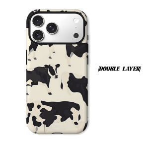 Flat Cow Silhouette Phone Case for iPhone 18 17 16 15 14 13 12 11 Air Pro Max Plus Double-layer Cover