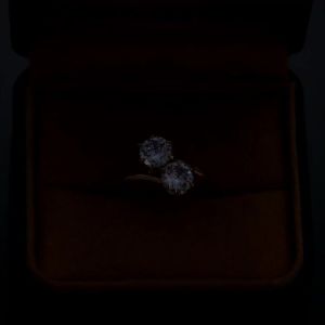 Huitan Unique Double CZ Design Women Rings Luxury Fashion Wedding Band Accessories Party Temperament Elegant Female Jewelry New