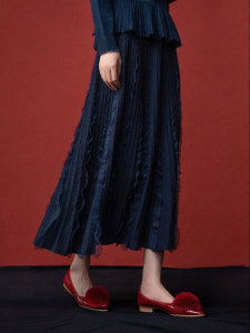 Multicolor Lace Edge Knit Half Skirt