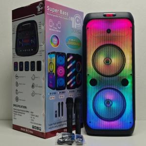 Large Power Bluetooth Speaker with Wireless Mic Colorful Lights for Square Dance Outdoor Karaoke Portable Audio System