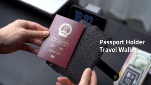 Dux Ducis RFID Multi-Functional Passport Holder - Double Layer Pouch Leather Boarding Pass Bill Compartment Wallet Card Slots Sim Coin Pocket ID Airtag Lanyard Strap Detachable PU Elegant Texture Good Quality High Black Brown Grey Design Carrier Travel