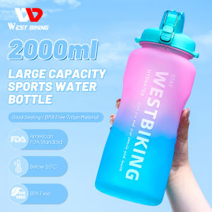 Tây đi xe đạp 2000ml dung tích lớn bình nước thể thao tái sử dụng leakproof tập thể dục hàng ngày thể thao ngoài trời nhựa cầm tay chai nước