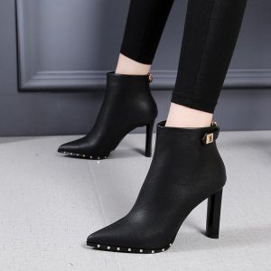 Giày Bốt Martin Mũi Nhọn Cao Gót Giày Bốt Ngắn Thời Trang Cho Nữ Giày Bốt Cao Đến Đầu Gối Mùa Thu Đông Giày Bốt Da PU