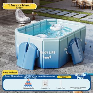 GWYNET | Inflatable-Free Foldable Childrens Swimming Pool with Sunshade