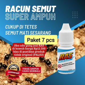 OBAT PEMBASMI SEMUT AMPUH PAKET HEMAT 7 PCS OBAT RACUN PEMBASMI SEMUT RAS SUPER AMPUH || Cairan Pembasmi Semut