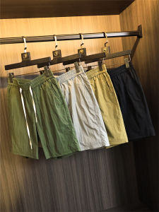 Quick Dry Water Resistant Mens Elastic Waist Shorts Casual Pants Summer Fashionable Five-Point Pants Pleated Texture Sensation