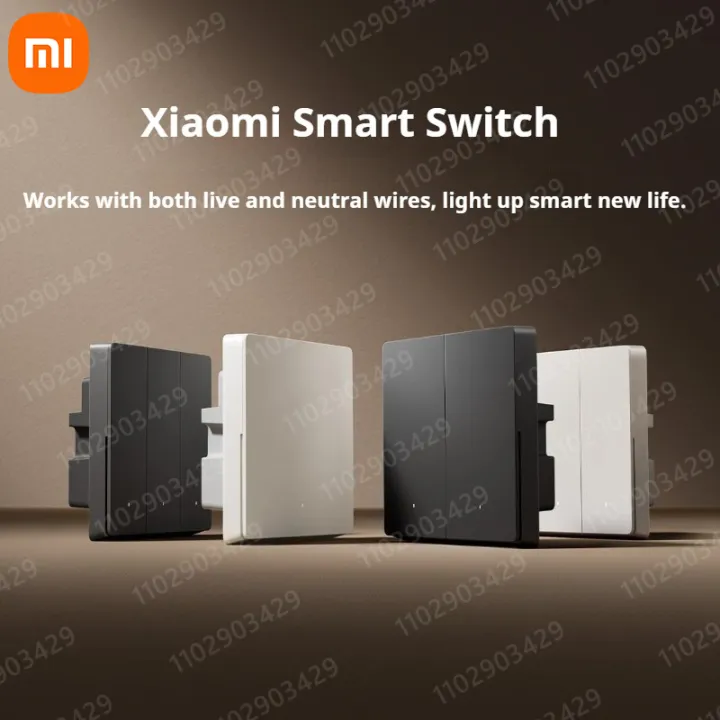 Xiaomi | Xiaomi Smart Switch Wall Switch Double Key Dual Control Live Neutral Line Work Switch For Smart Light Remote Control Switch New