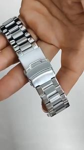 New Stainless Steel Watch Strap 20mm 22mm 24mm Bands for Seiko Bracelet for Rolex Three Bead Metal Wristband Women Men Watchband