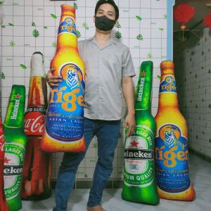 GẤU BÔNG HÌNH CHAI BIA SIZE LỚN GỐI ÔM CHO BÉ VẢI NHUNG MỀM MỊN ẢNH THẬT