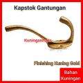 gantungan kapstok hook gantungan baju 2 kait kuningan antik kuning gold kapstok antik unik. 