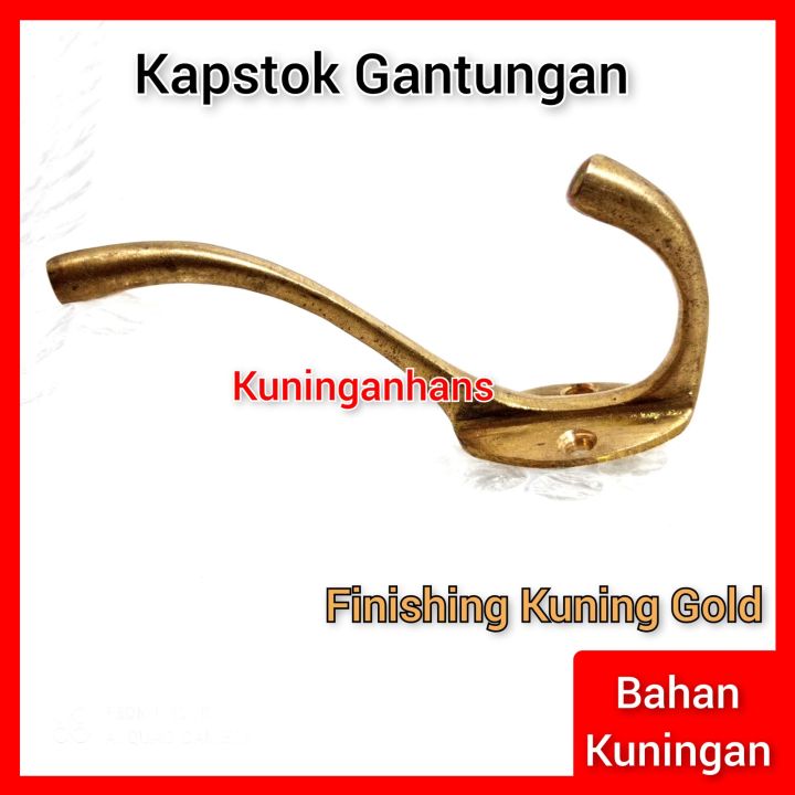 gantungan kapstok hook gantungan baju 2 kait kuningan antik kuning gold kapstok antik unik