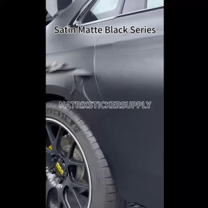 SATIN MATTE BLACK CAR STICKER(152CM-Custom)pelekat full body wrapping Stickers stiker kereta kelabu vinyl wrap film