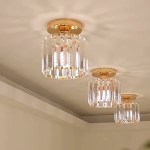 Ceiling Light Nordic Modern Crystal Ceiling Lamp Luxury Gold Glass Lampshade For Bedroom Living Room Dining Room Kitchen Aisle Balcony Bar Restaurant Office Home Ceiling Lighting