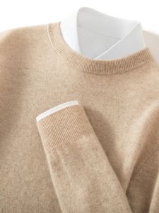 New 2024 Autumn Winter Mens Cashmere Knitwear Blazer Casual Business Fashion Sweater with Long Sleeves and Crewneck