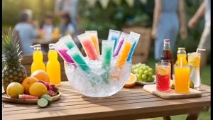 100Pcs Disposable Ice Popsicle Mold Bags Freezer Tubes With Zip Seals for Food Fruit Yogurt Sticks Juice Smoothies Candy Pops