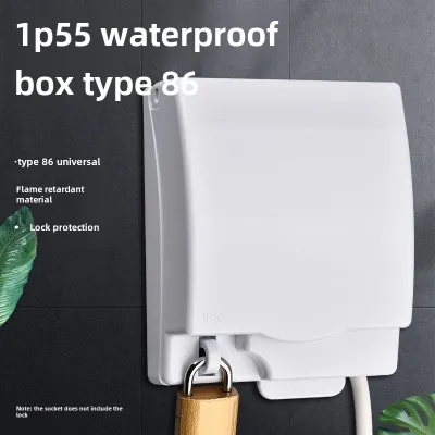 86-Type Socket Sealed Hiding Box with Lock Waterproof Cover Switch Protective Cover Anti-Kids Bathroom Water Proof Cover for Switch Oil-Proof