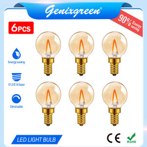 E12 E14 Edison Bulb G40 1W Dimmable LED Filament Bulb 2200k Warm White Lighting Pendant Decoration Standard Screw Base 360 degree Beam Angle Lower Heat Efficiency Incandescent Bulb