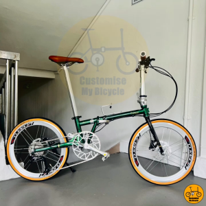 ☘️ Fnhon Gust 22” 𝗠𝗥𝗧/𝗕𝘂𝘀-𝗙𝗿𝗶𝗲𝗻𝗱𝗹𝘆 Shimano 9s 𝟭𝟰 𝗙𝗿𝗲𝗲𝗯𝗶𝗲𝘀 Foldable Folding Foldie Fold Bike Bicycle • 20” inches 451 • British Racing Capri Basket Green Retro Vintage Classic Fresh Altus • Customise My Bicycle •