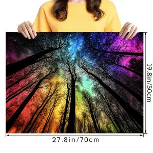 Jigsaw Puzzle Starry Night Forest Moon Landscape for Adults Family Interactive Game Brain Challenge Christmas New Year Gift