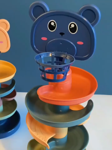Rolling Ball Tower Drop 3/5/7/9 Layer Slide Track Stacking Baby Kids Learning Colorful Mainan Budak