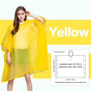 【O】Adult EVA Cape Raincoat Poncho Rainsuit One-piece Pullover Cycling Hiking Travel Raincoat