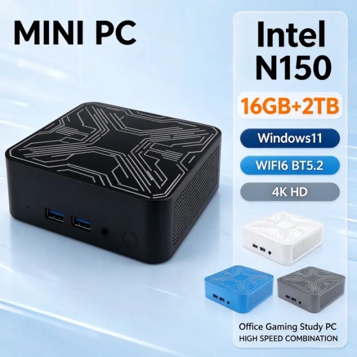 2026 Intel Core N150 Portable Mini PC Win11 16GB RAM 1TB/2TB SSD