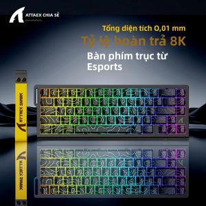 Bàn Phím Cơ Attack Shark X68HE Switch Từ Tính 8K Độ Chính Xác RT 0.01mm Tốc Độ Quét 128K Đèn Nền Đa Màu Dành Cho Máy Tính Để Bàn Máy Tính Xách Tay Máy Tính Bảng Chơi Game