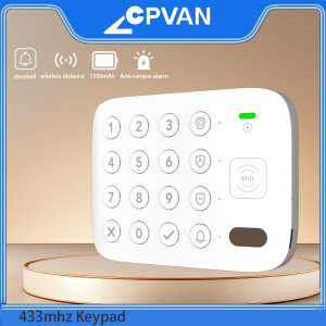 CPVAN Wireless Keypad Built-in 1500mAh Battery Anti-dismantling Alarm for Home Security Alarm System Keyboard With RFID Tag