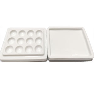 1PC with Cover Dental lab equipment  Porcelain Mixing Watering Moisturizing plate 12 Slot Ceramic Palette
