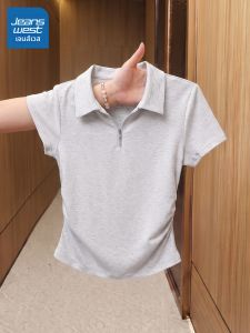 Jeanswest | Áo Thun Nữ Ôm Body Cổ Polo Tay Ngắn